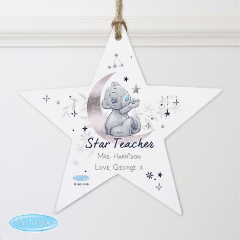 Personalised Moon & Stars Me to You Wooden Star Decoration Extra Image 1